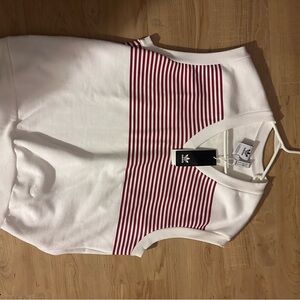Adidas Red and White Striped Vest